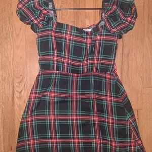Francesca's Collections Kids Plaid Skirt in Black, Red & Green